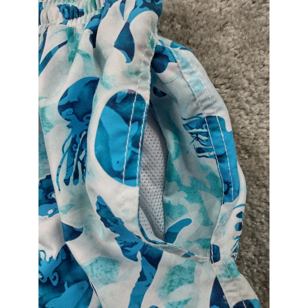 MKS Unlimited Swim Trunks‎ Ocean Themed Dolphin Seahorse Jellyfish Accent Sz 38
